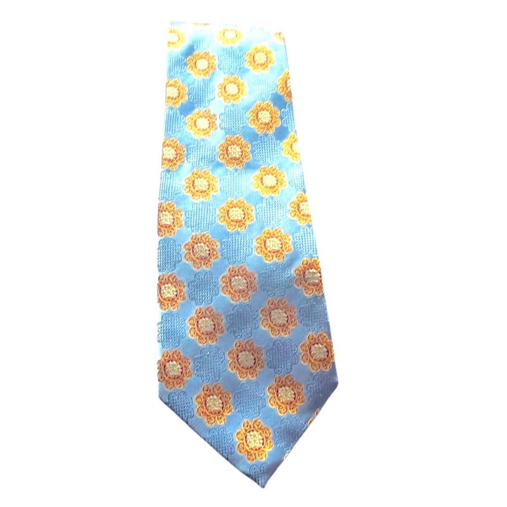 Ben Sherman Men's Silk Tie Orange Blue Mod Classic Necktie New